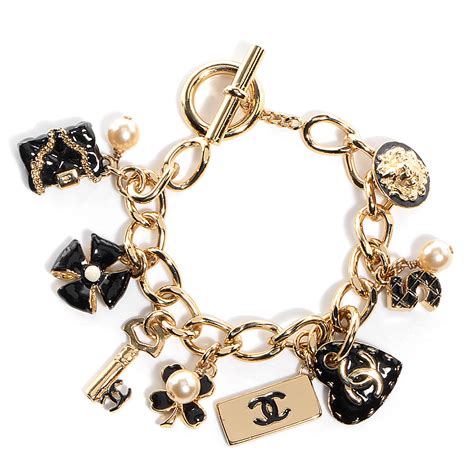 chanel gold charm bracelet|chanel inspired charms for bracelets.